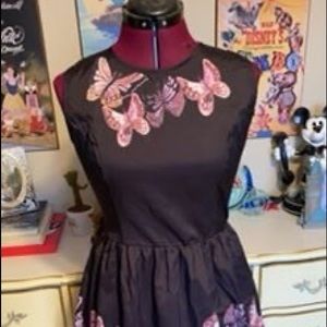 Butterfly patterned Black Dress